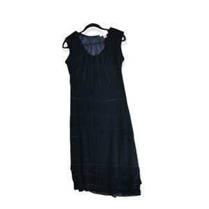 Rebecca Taylor women’s black silk velvet midi dress size 6